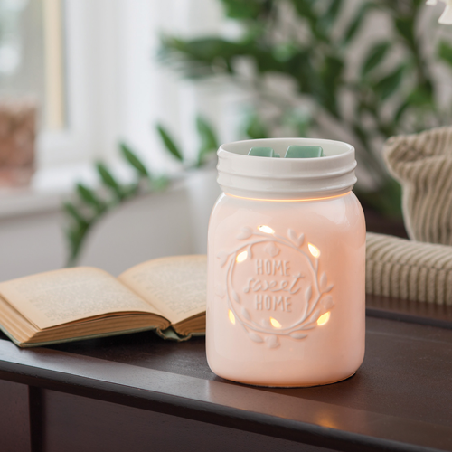 White Mason Jar Warmer